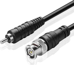 TNP BNC- RCA adapterkaabel, BNC- RCA kaabel - 2m, BNC isane RCA isane, RG59 suurus 75 Ohm koaksiaalkaabel CCTV valvekaamera, CCTV valves&uuml;steem, must