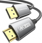 4K DisplayPort kuni HDMI kaabel 3ft 1080P@120Hz 1440P/2K@60Hz &Uuml;hesuunaline DP kuni HDMI mees punutud kaabel Display Port kuni HDMI kaabel Desktop, Dell, Lenovo,