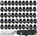 Lsgoodcare 50tk 5.5 x 2.1mm DC Power Jack Female Female Thread Mount Connector Adapter tolmukindla pistikuga