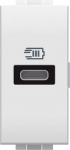 Bticino N4192C USB-laadija C-t&uuml;&uuml;pi sisendiga elutoa plaadile paigaldamiseks elektrooniliste seadmete kiireks laadimiseks kuni 20W 1 moodul Valge