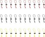 hankekaart 30 Pack Elastsed kaablipaelad, 15 cm, mitmeotstarbeline kaabliorganisaator, eriti paks, reguleeritav kaablipael, Toggle Ties, korduvkasutatav, koju, kontorisse, reisile, must/kollane/punane