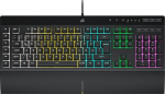 CORSAIR K55 RGB PRO juhtmega membraaniga m&auml;nguklaviatuur (d&uuml;naamiline RGB taustavalgus, 6 makroklahvi Elgato tarkvara integratsiooniga, IP42 tolmu- ja pritsmekaitse), QWERTZ, must.