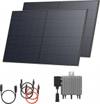 Solarway Balcony Power Station 1000 W Complete Socket, 600 W/800 W Adjustable Output, 2 x 500 W JaSolar Modules, 1 x Deye 800 W Inverter with App & WiFi, Plug & Play (1000 Watt, No Mount)
