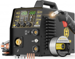 Welding Machine, HZXVOGEN 250A Aluminium Welding Machine, 220 V Gas/Flux Core MIG/Stick/Lift TIG/Pulse/Spot 6 in 1 Aluminium Welding Machine, Professional Welding Machine, Synergic Control with Large
