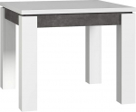 FORTE Brugia Extendable Dining Table, Composite Wood, White Combined with Dark Grey Concrete Look, 75.9 x 90 x 90.4 cm