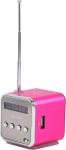 Raadio Odav raadio, Td V26, V&auml;ike kaasaskantav raadio v&otilde;rk ja aku Mini k&otilde;larid Muusikam&auml;ngija Kaasaskantav FM raadio PC režiim Toetus TF Card ja U Disk Black (roosa)