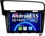 SXAUTO Android 15 [2G + 64G] Autoradio Golf 7 (2013-2018) - Sisseehitatud CarPlay Android Auto - Kaamera - Juhtrattajuhtimine / DAB/4G / Dual-Band WiFi/Bluetooth 5.0/DSP - 2 DIN 10.1 tolliga