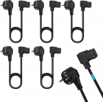 5 x toitejuhe 1,80 m seadmetele - CEE 7/7 Schuko pistik IEC 320 C13 nurgaga PC-le, monitorile, arvutimonitorile, projektorile, kodumasinatele