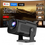 ZDSSY Mini projektor 4K 1080P toetab v&auml;ikest kaasaskantavat projektorit WiFi 6 BT 5.4, kaasaskantav video nutikas projektor, automaatne korrektsioon ja k&auml;sitsi fookus, kodukino &uuml;hildub PC/TV Stick/USB/PS5-ga