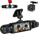 SIXTOP 3,16-tolline Dash Cam 4 kaamera 1080P Full HD Dash Cam 360&deg; &uuml;mbersuunalise vaatega - sisaldab liikumistuvastust, &ouml;&ouml;n&auml;gemist, tagurdamist, 150&deg; laiatarbe ja loop-salvestust autole, veoautole, taksole