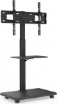 Delphos Mobiilne telerialus veeretatav puidust alusega, telerialus 32-70-tollise teleri jaoks kuni 45 kg, k&otilde;rgus reguleeritav kuni umbes 130 cm, p&ouml;&ouml;ratav &plusmn; 25&deg; max. VESA 600 x 400