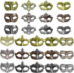 Pakett 27 Vintage Antiik maskid Retro maskeerimine Mehed Naised Unisex mask ballile pidu Veneetsia kost&uuml;&uuml;m - kuld, h&otilde;be, pronks
