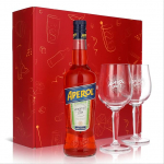 Sipply kinkekomplekt, milles on 2 signatuurpihustusklaasi ja 1 pudel Aperol Spray 0,7 l 11% vol. | koos kinkekarbiga: Pink | Kingitus naistele meestele meestele isale s&otilde;brannale j&otilde;uludeks lihav&otilde;ttep&uuml;hadeks