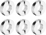 sourcing map Schaftmanschette, 18 mm Bohrung, doppelt geteilte Aluminiumlegierung, Klemmwellenmanschetten mit M5-Schraube f&uuml;r industrielle Automatisierung, F&ouml;rderbandsysteme, 6 St&uuml;ck