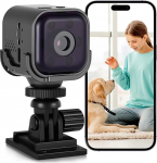 HOTUT Mini kaamera, 1080P HD WiFi siseruumide valvekaamera &ouml;ise n&auml;gemise, liikumistuvastuse, kahesuunalise heliga, mini turvakaamera beebidele/lemmikloomadele koos aku, TF m&auml;lu, rakenduse juhtimisega