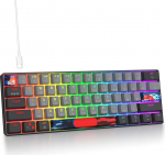 SOLIDEE mehaaniline m&auml;nguklaviatuur 60%, 61 klahvi kompaktne mehaaniline klaviatuur RGB taustavalgustus, 60% mehaaniline QWERTY klaviatuur, punane l&uuml;liti Win / Mac PC s&uuml;learvutile (61 Dagger)