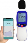 Dezibelmesser, Bluetooth-Schallpegelmesser-Recorder mit 20.000 Datens&auml;tzen 30-130dBA Tragbarer SPL dB Ger&auml;uschpegelmesser mit App-Echtzeit&uuml;berwachung, Datenexport f&uuml;r laute Nachbarn oder Fabriken
