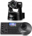 FoMaKo SDI PTZ kaamerakomplekt, 20x optiline zoom AI Tracking Gen 3, 3G-SDI/HDMI/USB3.0/LAN (PoE) live jumalateenistuseks, hariduseks, YouTube OBS striimimiseks, koos 1*FMK20SDI Pro + 1*PTZ kontrolleriga (BH201)
