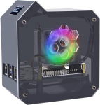 GeeekPi Mini Tower Kit Raspberry Pi 5 jaoks, ABS korpus koos Ice Tower Cooler aktiivse jahutusega, 0,96-tolline OLED moodul, RGB ventilaator, GPIO 1 kuni 2 laiendusplaat Raspberry Pi 5 4GB/8GB/16GB jaoks