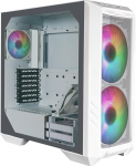 Cooler Master HAF 500 White PC Case - Midi Tower 2 eelpaigaldatud 200mm ARGB ventilaatoriga, p&ouml;&ouml;rlev 120mm GPU ventilaator, mitmek&uuml;lgsed jahutusv&otilde;imalused, karastatud klaasist k&uuml;ljepaneel, eemaldatav &uuml;lemine osa