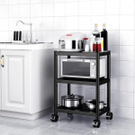 WPT mikrolaineahju riiul, pagaririiulid 3 tasandiga, mitmeotstarbeline riiul, ratastel seisev k&ouml;&ouml;giriiul, roostevabast terasest mikrolaineahjualus, reguleeritav ja teisaldatav