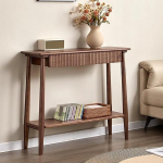 Console Table de D&eacute;cor Int&eacute;rieur mit Schubladen und Ablagefach, 2-st&ouml;ckiger Konsolentisch im Bauernstil f&uuml;r Wohnzimmer, Ger&auml;umige Arbeitsplatte(80cm/31.5in)