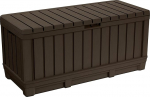 Keter Kentwood Auflagenbox mit Holzoptik, 350l Kapazit&auml;t, braun, Kissenbox, 128x53.6x59cm, wetterfest