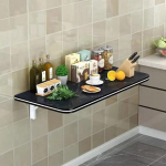 Wandmontierter Klapptisch und Waschk&uuml;che, Klapptisch, platzsparender K&uuml;chentisch f&uuml;r Zuhause, B&uuml;ro, Arbeit, ideal f&uuml;r K&uuml;che, Schlafzimmer, Badezimmer, Balkon, B&uuml;ro, Waschk&uuml;che, Garagen (schwarz)