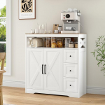 ZENTH Sideboard s&ouml;&ouml;gituppa, Sideboard reguleeritava riiuliga, k&ouml;&ouml;gikapp 3 sahtli ja 2 uksega, k&ouml;&ouml;gikapp, sahtlilaud, elutuba s&ouml;&ouml;gituppa (valge/A, 100 x 40 x 105).