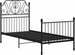 vidaXL voodiraam, metallvoodi, magamistuba, &uuml;heinimesevoodi, magamistoam&ouml;&ouml;bel, voodiraam, liugraam, pulberv&auml;rvitud metall, must, 90 x 200 cm