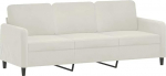 vidaXL 3-kohaline diivan, Lounge diivan diivan koos k&auml;etugede seljapatjadega, elutoa diivan disain diivan metallist raamiga, istumis m&ouml;&ouml;bel kolmekohaline, kreemjas sametne