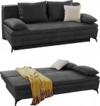 Kvaliteetne p&uuml;siv diivanvoodi B 202 x T 105 x K 90 cm, integreeritud k&uuml;lmvahtpolster, lainevedrustus, voodikast, unefunktsiooniga lamamispind 158 x 199 cm, mikrofiiber, tumehall antratsiit/15159