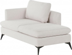 Sievoz Chaise Longue kangas Light Beige vasakpoolne pehmendusega Klassikaline kaasaegne