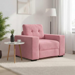 Sessel Rosa 100x78x80 cm Samt, Gem&uuml;tlicher Loungesessel f&uuml;r Wohnzimmer, Schlafzimmer und Empfangsbereich, Robuster Polstersessel mit Komfortkissen