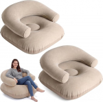 Threehoney Inflatable Classic Bean Bag Deck Chair Inflatable Portable Inflatable Flocking Diivan Diivan Inflatable Lounge m&ouml;&ouml;bel tool kodutuba magamistuba