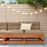 Modulares Gartensofa Kiefernholz als Garten-Ecksofa aus Massivholz Kiefer f&uuml;r die Terrasse mit massivem Kiefer Gartenm&ouml;bel Set in Latten-Design