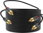 J&D 2 RCA M/M Stereo Audiokaabel, 20FT/9 meetrit, kullatud vasest muhviga, 2RCA mees 2RCA mees kodukino, HDTV, v&otilde;imendi, Hi-Fi s&uuml;steemide, k&otilde;larite jaoks.