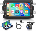 Hodozzy 2G + 64G autoraadio Renault Dacia Logan Dokker Duster Sandero Lodgy Captur Symbol Lada Xray koos Carplay Android autoga, 7-tolline puuteekraan koos navigatsiooniga DSP Bluetooth WiFi FM/RDS, roolijuhtimine