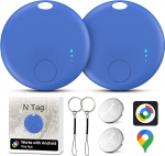 Air Tracker Android, 2 t&uuml;kki Smart Tag Key Finder Key Finder, mis on &uuml;hilduv Google Find Hub App (ainult Android), Bluetooth Key Tracker Smart Tracker v&otilde;tmete, pagasi, kohvri jaoks (sinine)