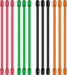 Silikon-Kabelbinder, 7,6 cm, 15,2 cm, wiederverwendbarer Bandhalter zum Aufh&auml;ngen von Drahtseilen, Schwarz, Gr&uuml;n, Orange, Rot, 20 St&uuml;ck