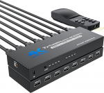 HDMI 2.0 l&uuml;liti 7 sisse 1 v&auml;lja, BolAAzuL 4K@60Hz HDMI HDMI portide laiendaja l&uuml;liti HDR HDMI 2.0 l&uuml;liti kaugjuhtimispult toetab 3D, HDCP2.2, HDR PS5, Xbox Series X, HDTV, PC jaoks.