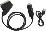 SCART to HD multimeedia liides konverter, HD 1080P video adapteri kaabel SCART sisend HD multimeedia liides v&auml;ljund heli-video jaoks