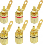 hankekaart Bananenstecker, 4 x 4 mm Panelmontage, Bananenbuchse, 4 mm Buchsenstecker f&uuml;r Bananenstecker, Rot und Schwarz, 10 St&uuml;ck