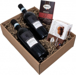 The Wine Guys Conte di Campiano "Double Bene" kinkekorv punase veini, &scaron;okolaaditr&uuml;hvli ja tumeda &scaron;okolaadiga, 2 x 750 ml, pakendis 4 (1 pakk) Pakend v&otilde;ib varieeruda.