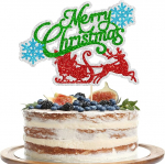 Gyufise 1 Pack Merry Christmas Cake Decoration Glitter Snowflake Santa J&otilde;ulud juuli s&uuml;nnip&auml;eva kooki kaunistused Merry Christmas Theme Happy New Year Party Supplies