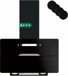 DOPURE Dunstabzugshaube, Wandmontage, 60 cm - 640 m&sup3;/h, Touch-und Gestensteuerung, 9 Geschwindigkeiten, 4 Kohlefilter inklusive, Klasse A+++, Schwarz