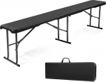 Sekey plastikust kokkupandav pink, &otilde;llepink, 183 x 28 x 43 cm, kokkupandav &otilde;llepink, telkimispink, aiapink, kokkupandav &otilde;llepink, pink kuni 300 kg kandev&otilde;ime, must