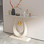 Marmor-Konsolentisch, Moderner Diivan- und Console Table, f&uuml;r Wohnzimmer, Flur, Foyer, Eingangsbereich, Eingangsbereich(White+Gold,120cm/47.2in)