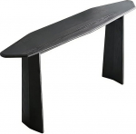 Konsolentisch Schmal Schwarz, Sideboard Schmal aus Eschenholz, L&auml;ngliches Design, Carbon Black, mit Ablagefl&auml;che(140x80x35CM/47x31x14IN)