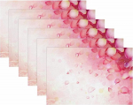 Stoff-Tischsets, waschbare Tischsets f&uuml;r Esstisch, 6er-Set,Rosa Blume Rosenbl&auml;tter